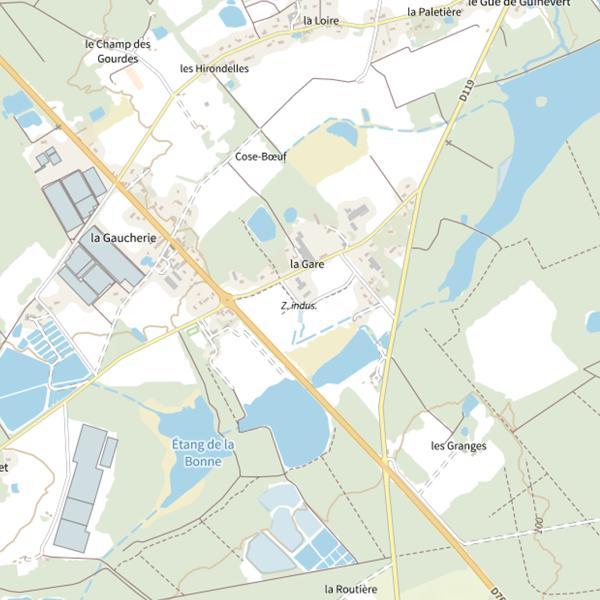 Plan cartographique de Étang de Fontaines en Sologne