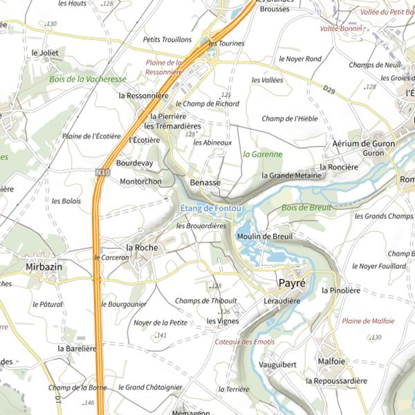 Plan cartographique de Étang de Fontou