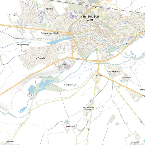 Plan cartographique de Étang de France (Eure)
