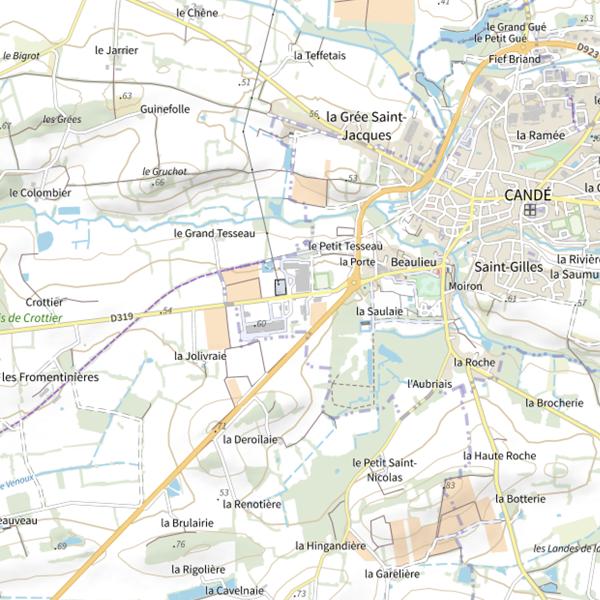 Plan cartographique de Étang de Freigné