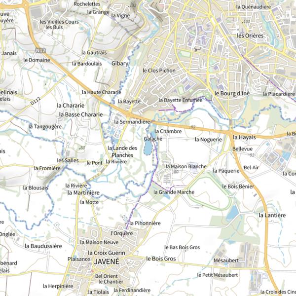 Plan cartographique de Étang de Galaché
