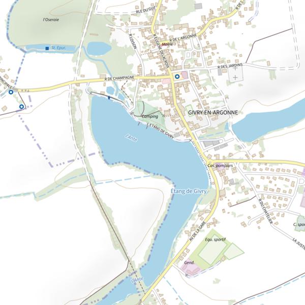 Plan cartographique de Étang de Givry (Givry-en-Argonne)