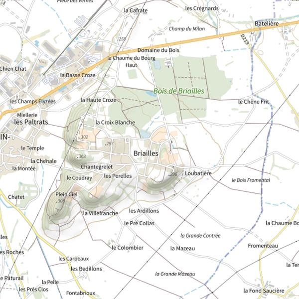 Plan cartographique de Étang de Gouzolles