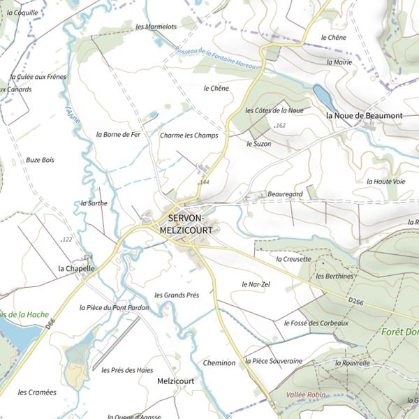 Plan cartographique de Étang de Grand Rue (Servon-Melzicourt)