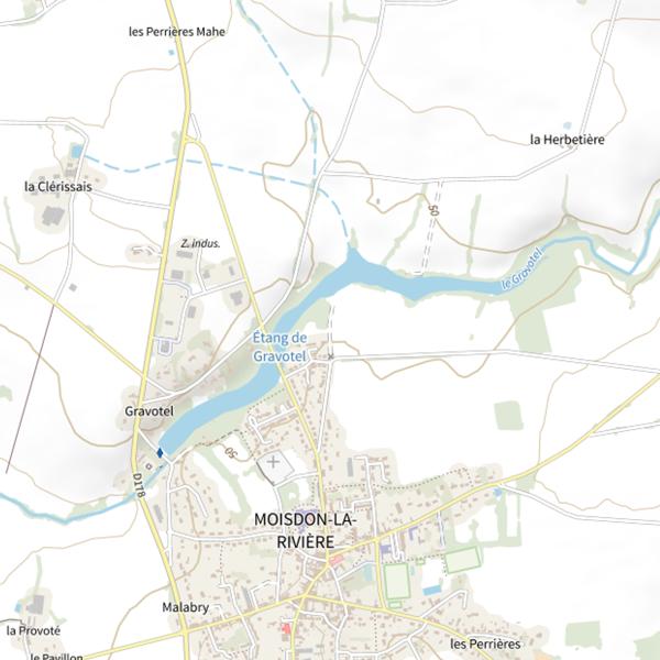 Plan cartographique de Étang de Gravotel