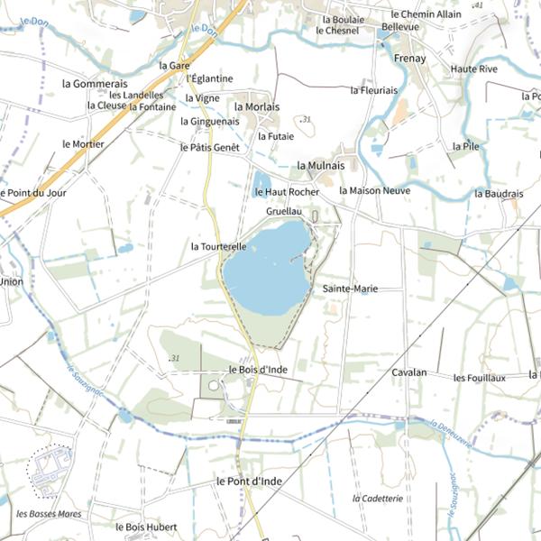 Plan cartographique de Étang de Gruellau