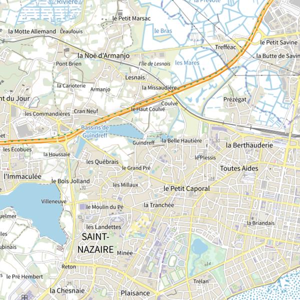 Plan cartographique de Étang de Guindref