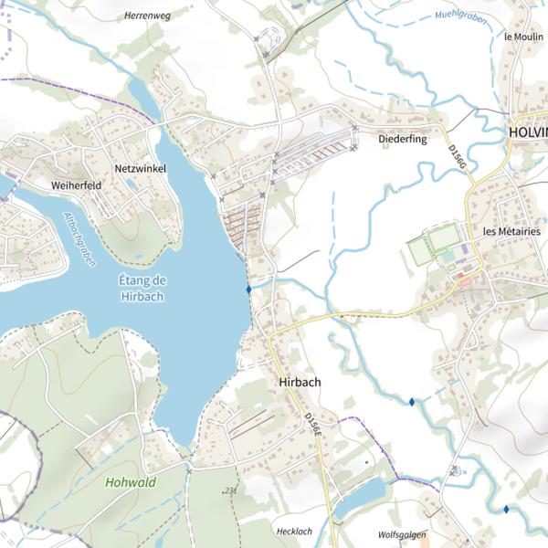 Plan cartographique de Étang de Hirbach