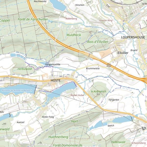 Plan cartographique de Étang de Hoste