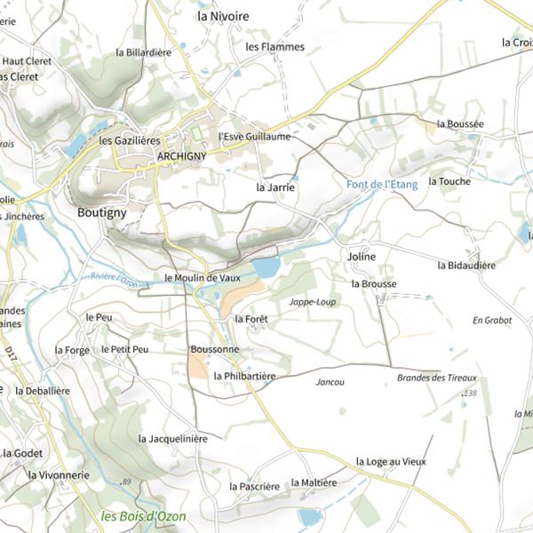Plan cartographique de Étang de Joline