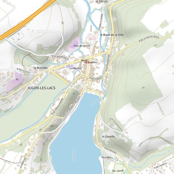Plan cartographique de Étang de Jugon-les-Lacs