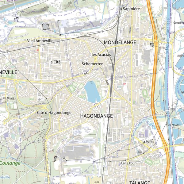 Plan cartographique de Étang de la Ballastière (Hagondange)