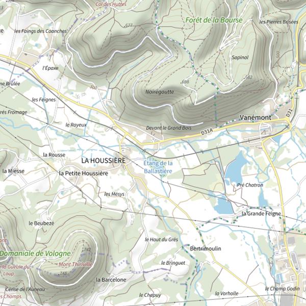 Plan cartographique de Étang de la Ballastière (La Houssière)