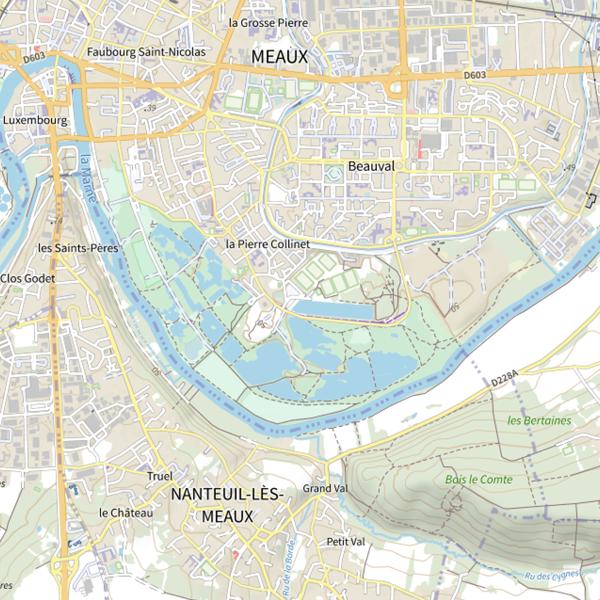 Plan cartographique de Étang de la base nautique