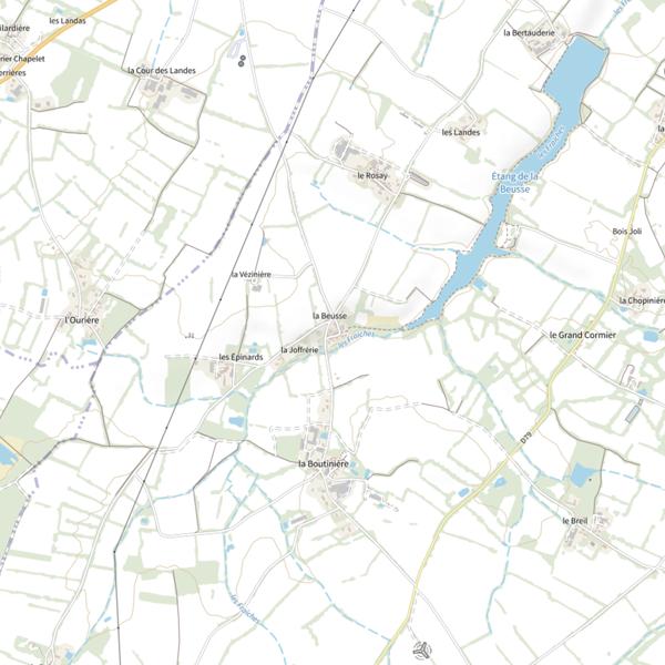 Plan cartographique de Étang de la Beusse