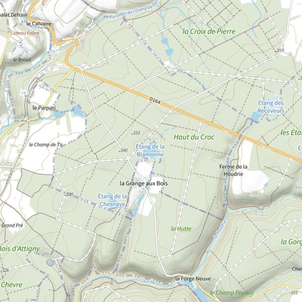 Plan cartographique de Étang de la Blamonne