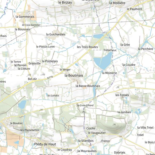 Plan cartographique de Étang de la Boutinais