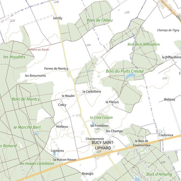 Plan cartographique de Étang de la Canaudière