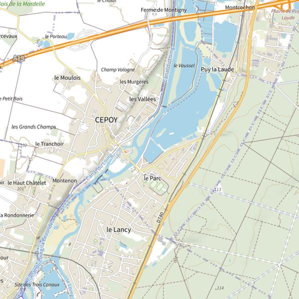 Plan cartographique de Étang de la Carpe – Parcours Famille (Cepoy)