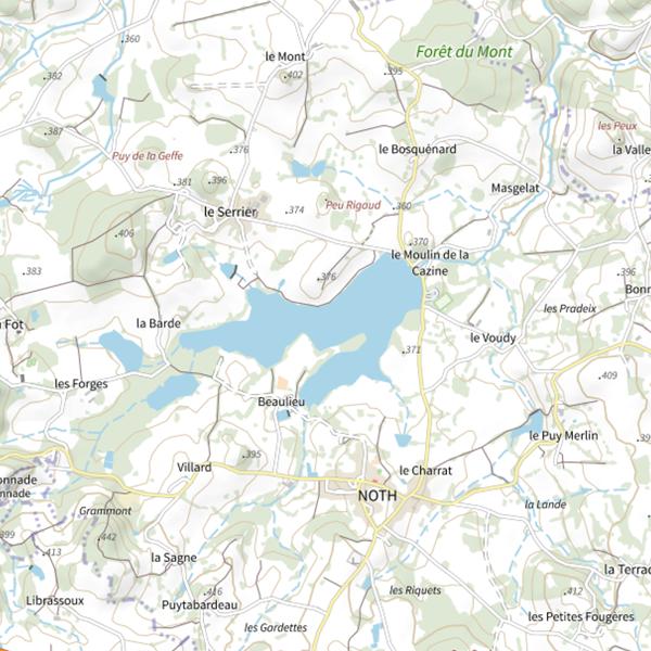 Plan cartographique de Étang de la Cazine