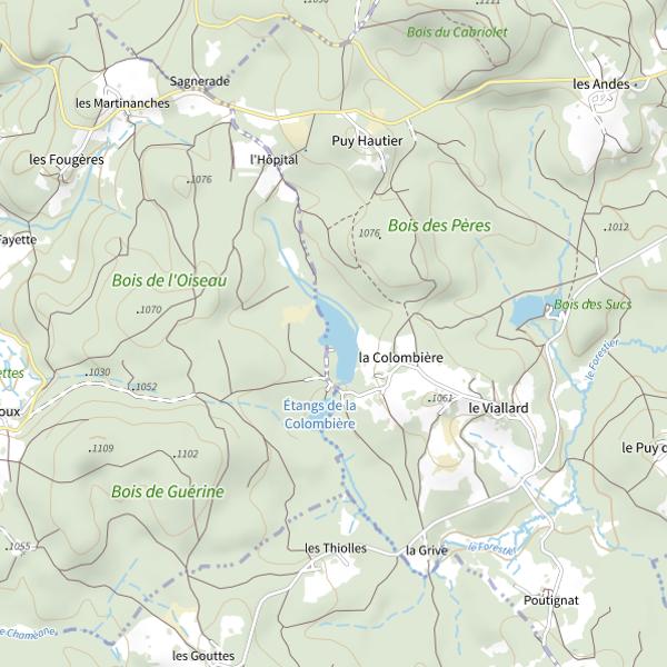 Plan cartographique de Étang de la Colombière