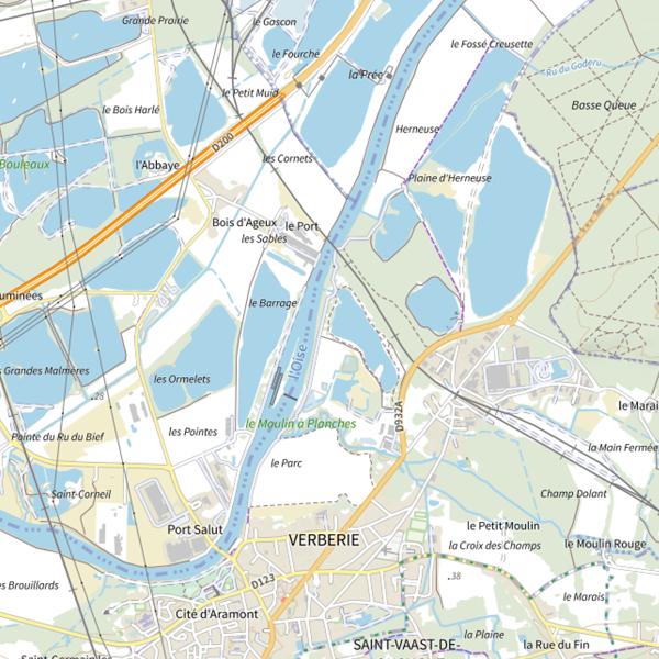 Plan cartographique de Étang de la Corroye