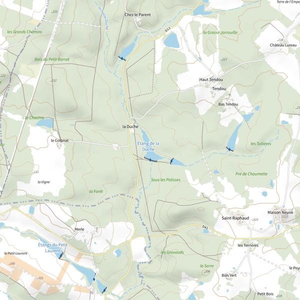 Plan cartographique de Étang de la Duche