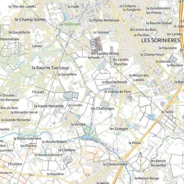 Plan cartographique de Étang de La filée