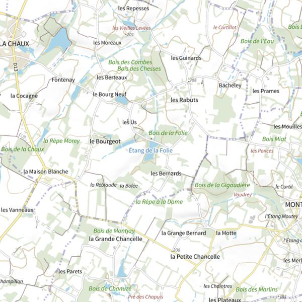 Plan cartographique de Étang de la Folie