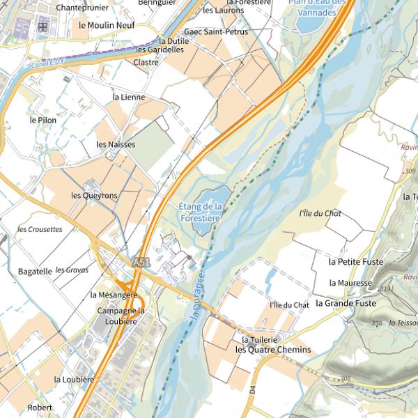 Plan cartographique de Étang de la Forestière