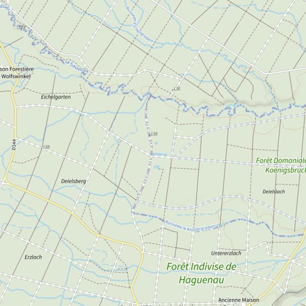 Plan cartographique de Étang de la Forêt de Koenigsbruck