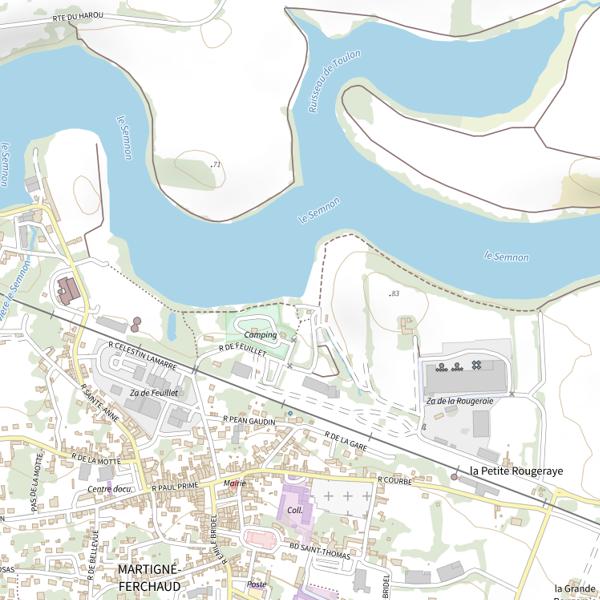 Plan cartographique de Étang de la Forge (Martigné-Ferchaud)