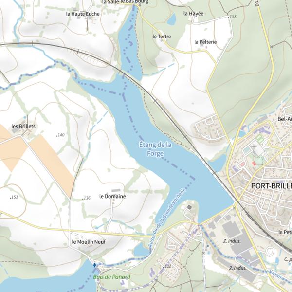 Plan cartographique de Étang de la Forgé (Saint-Pierre-la-Cour)