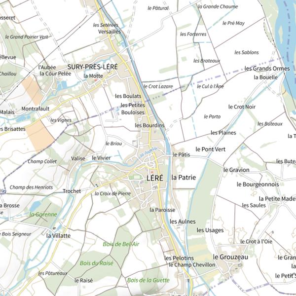 Plan cartographique de Étang de la Fortay