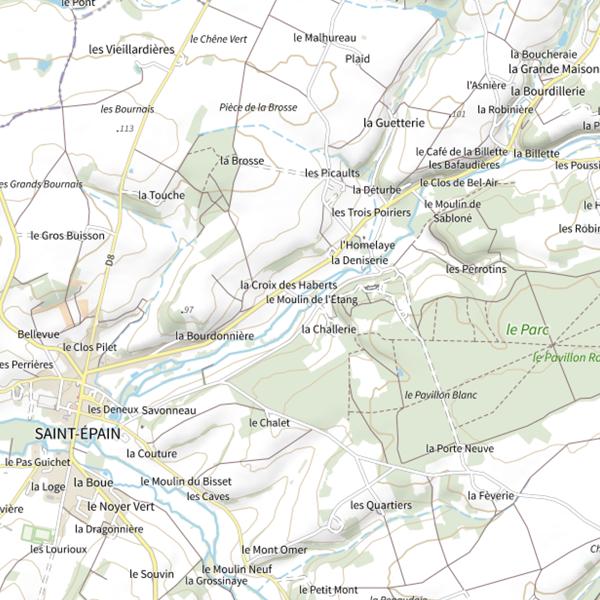 Plan cartographique de Étang de la frayère