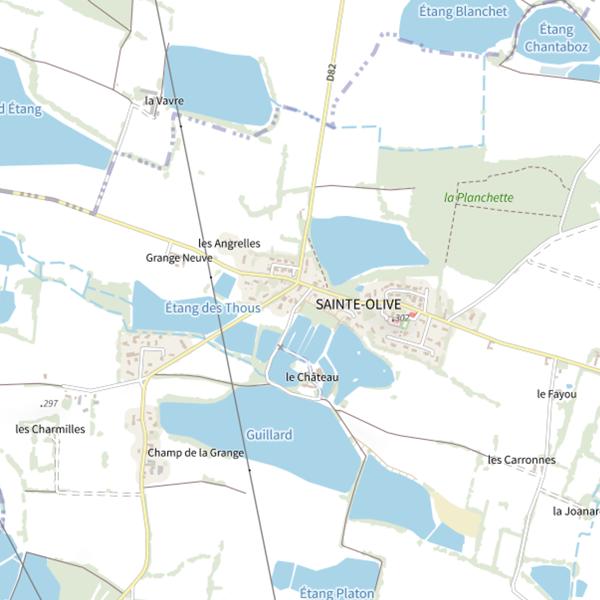 Plan cartographique de Étang de la Fretaz