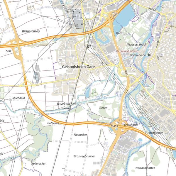 Plan cartographique de Étang de la Gare (Bas-Rhin)