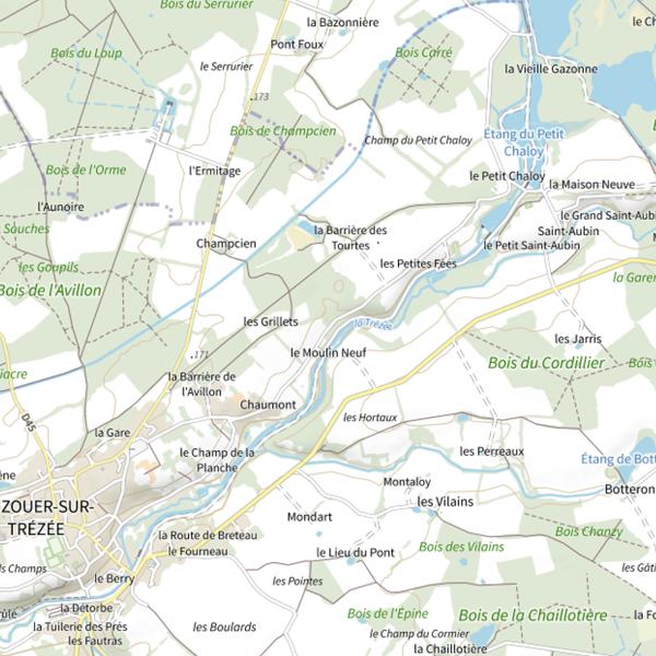 Plan cartographique de Étang de la Grand Ru