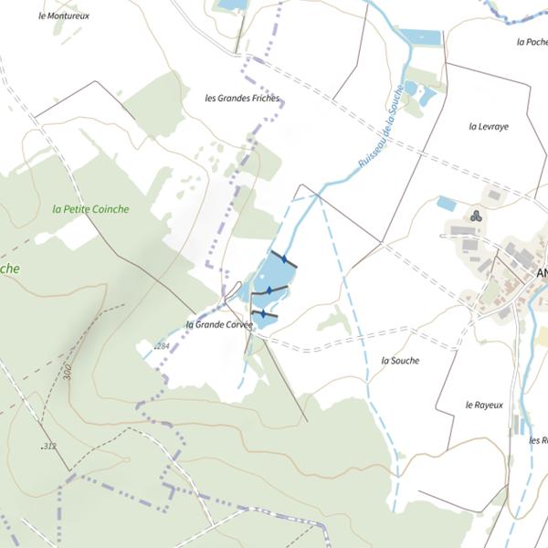 Plan cartographique de Étang de la Grande Corvée