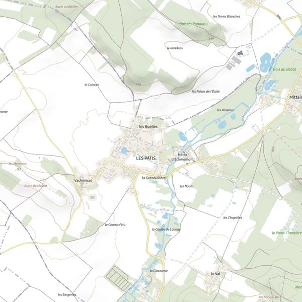 Plan cartographique de Étang de la Grenouillère (Mittainville)