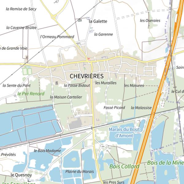 Plan cartographique de Étang de la Grévière
