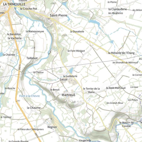 Plan cartographique de Étang de la Guilleterie