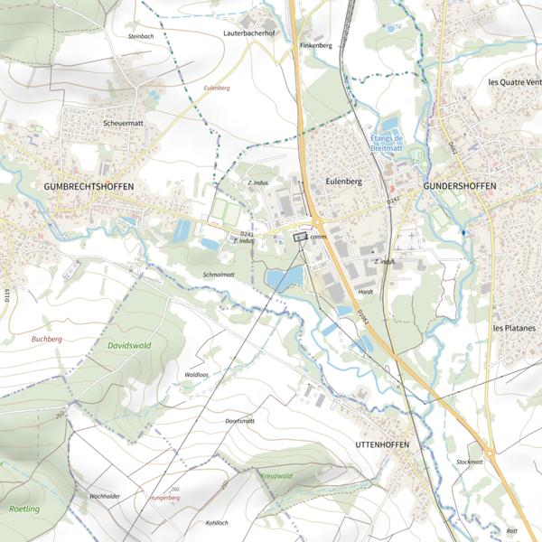 Plan cartographique de Étang de la Hardt