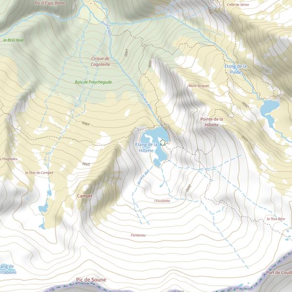 Plan cartographique de Étang de la Hilette