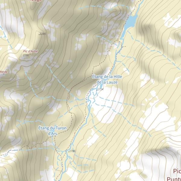 Plan cartographique de Étang de la Hille de la Lauze