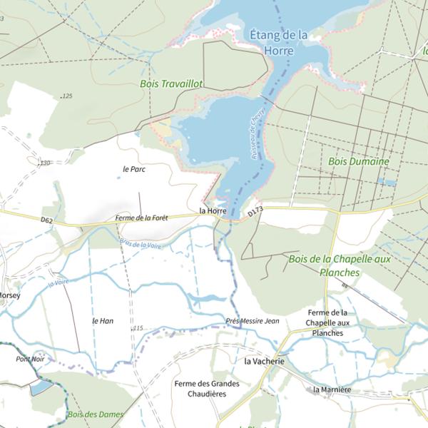 Plan cartographique de Étang de la Horre