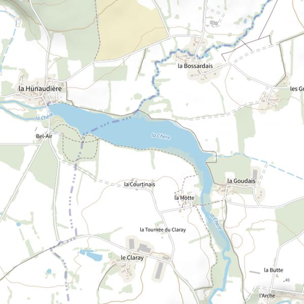 Plan cartographique de Étang de la Hunaudière