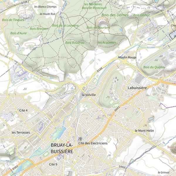 Plan cartographique de Étang de la Lawe
