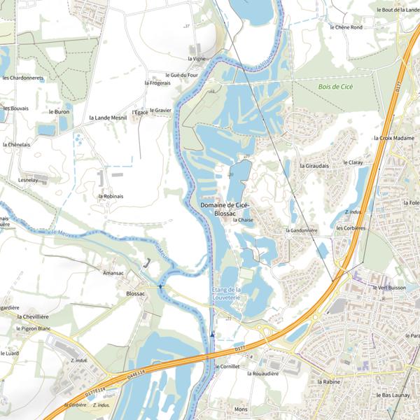 Plan cartographique de Étang de la Louveterie