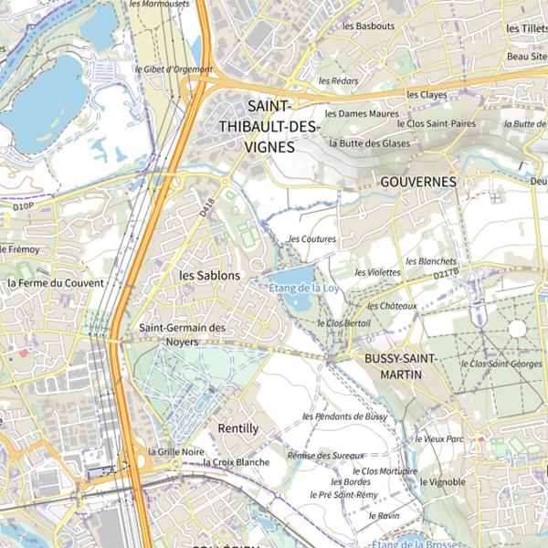 Plan cartographique de Étang de la Loy
